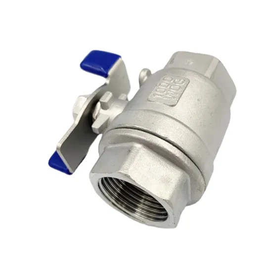 CF8m 1000 Wog two piece BSPT ball valve with butterfly handle