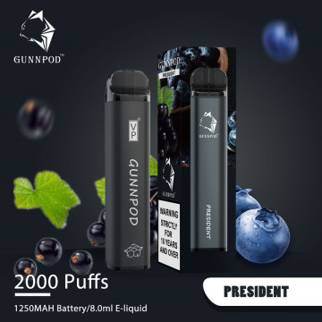 Gunnpod 2000 Puffs Einweg -Vape -Vape -Gerät Lychee -Eis