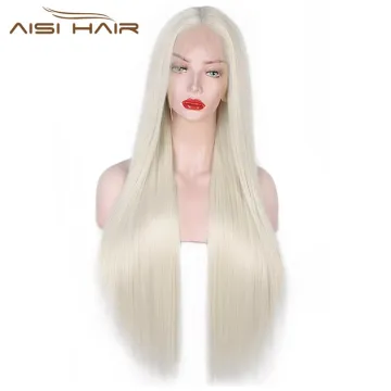 Long Blonde Wig Lace Front Wig Silky Heat Resistant Synthetic Fiber Straight Lace Frontal Wigs For Women