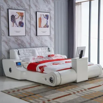 Electric Smart Leather Vibration Tatami Bed for Couples