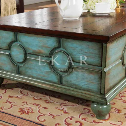Wholesale Antique Wood Country Retro Coffee Table