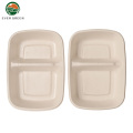 Degradable 2 Compartment Lunch Box Disposable Tableware Box