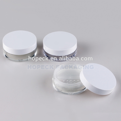 Round shape loose powder jar with sifter and dial,26.5g, 17g