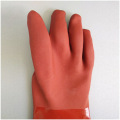 Brown rubber Sandy finish Cotton gloves 40cm