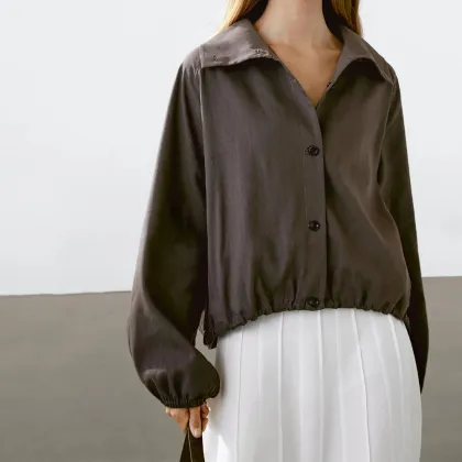 Women's casual versatile commuting style windbreaker jacket