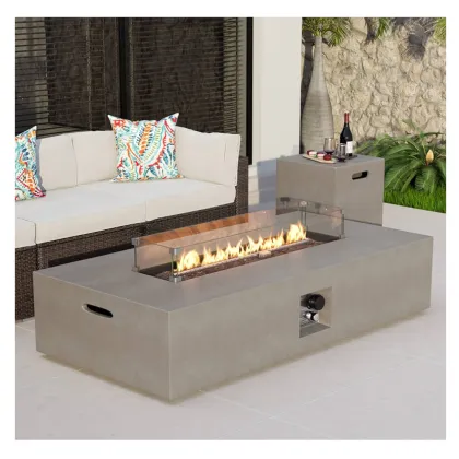Large Electric Fire Pit with Glass