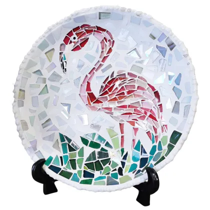 Handmade DIY Wood Mosaic Plate - Educational Decoration Toy & Group Building Gift