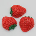 Miniatuur 3D Aardbei Hars Cabochon Kawaii Simulatie Voedsel DIY Scrapbooking Sieraden Maken Charms Poppen Accessoires