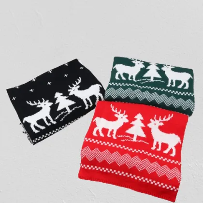 Wholesale Women's Red Deer Scarf - Warm Autumn & Winter Accessory