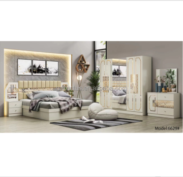 cheap price king size elegant bedroom furniture set minimalist melamine board bedroom sets