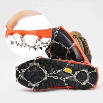 Anti-Slip 13 Teeth Stainless Steel & Silicone Crampons for Mountaineering