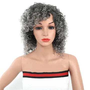 Shoulder Length Afro Curly Synthetic Wigs For African Women Heat Resistant Synthetic Fiber Wigs 20 inch Factory Wholesale Price