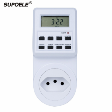 Brazil Electronic Digital Timer Switch Plug in Timer 250V 50Hz 7 Day Programmable Socket
