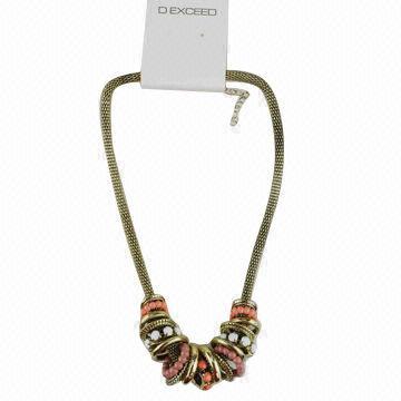Fashion Statement Necklace with Gold-plated Mesh Chain, Best Selling Item for Winter/Autumn