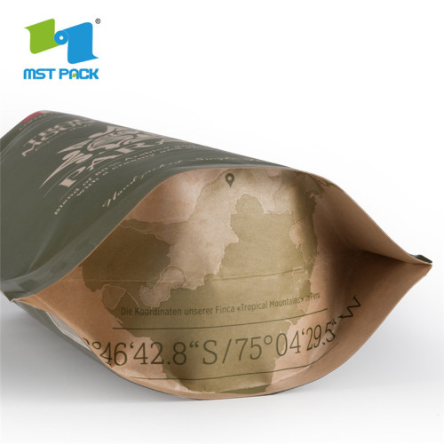 Food Grade lamineret materiale Lynlås pakning kaffepose