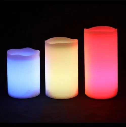 2015 Three Pcs 12 Color Chooseable LED Candle Light