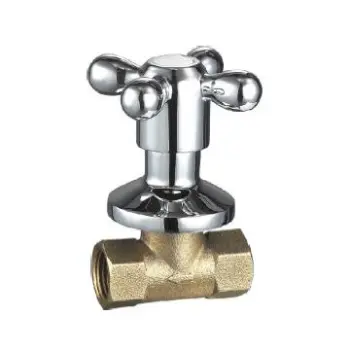 Brass stop valve with plastic hanle and SS flange