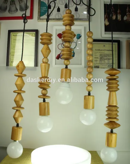 Made in china wood lamp with edison bulb