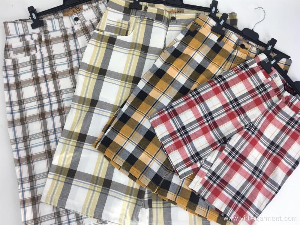 Men's Plaid Check Golf Shorts