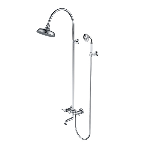 Exposed 3 Handle Tub And Shower Faucet