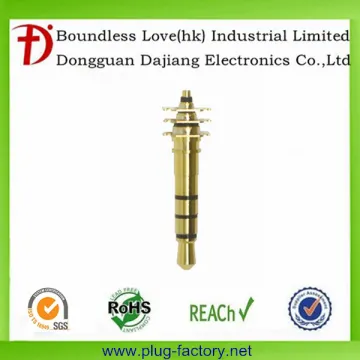 3.5mm gold plated 4-pole 3pin headphone jack plug