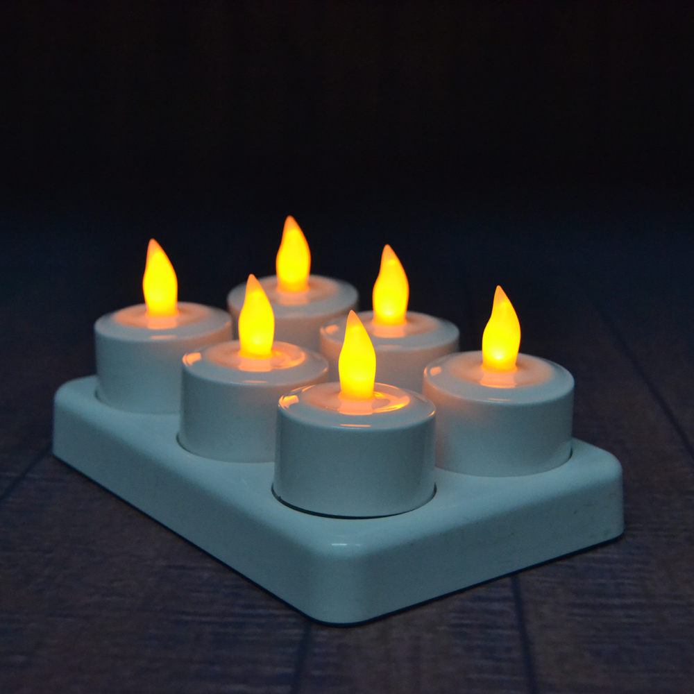 Velas de Tealight Flameless Recarregáveis ​​Românticas Com Remoto