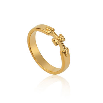 Anelli trasversali in acciaio inossidabile oro in oro 18K per donne: gioielli ipoallergenici