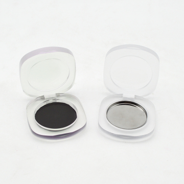 Estuche cosmética esbelta transparente con compacto de sombra de ojos multicolor, contenedor de lápiz labial y caja de rubor