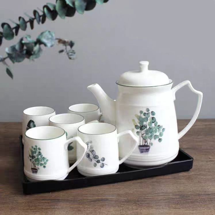 Botanical - themed Ceramic Tea Set