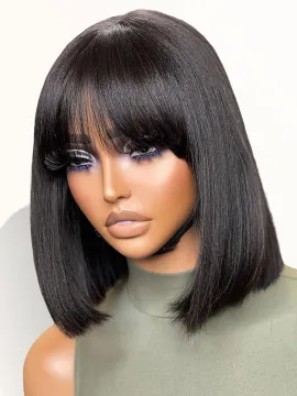 Realistic HD Lace Short Black Bob Wigs