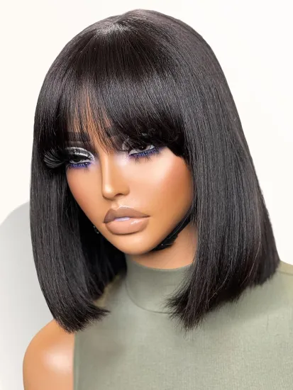 Realistic HD Lace Short Black Bob Wigs
