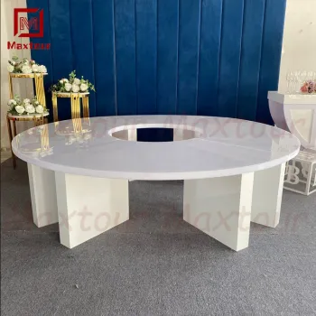 Modern White Serpentine Dining Table for Kids - New Design PVC Furniture