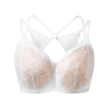 Sexy Lingerie: Beautiful Back Bra for Anti-Sagging, Large Size, Breathable with Thin Butterfly Lace Design