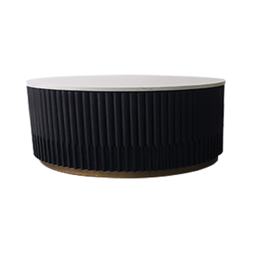 Mrs. Woods: High-Quality, Durable Solid Wood Modern Drum Round Coffee Table for Living Room