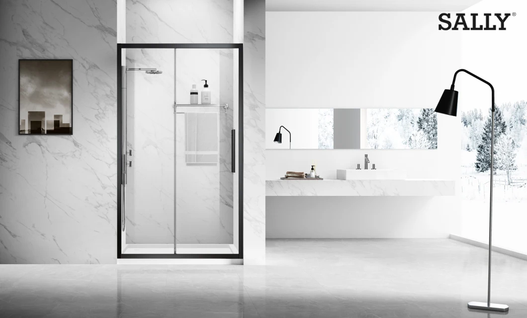 Sally Alcove Shower Room Framed Door Tempered Glass Bathroom Enclosure Bathroom Accessories Sliding Shower Door