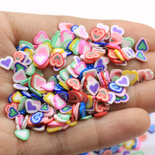 Wholesale 6mm Mixture Heart Slices Polymer Hot Clay Sprinkles for DIY Craft Scrapbooking Phone Nail Art Decorations