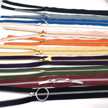 Custom Black Metal Long Chain Bag Zippers Metalic