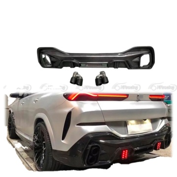 Carbon Fiber Kit for BMW X6 G06 2020-2022 Rear Bumper Diffuser Lip with Exhaust Tips