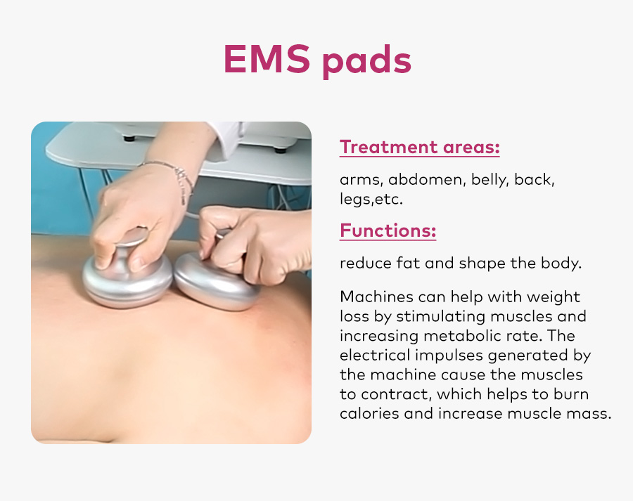 6in1 RF ultrasonic Vacuum cavitation System 80K cavitation Machine with EMS Pads for Body Fat Removal