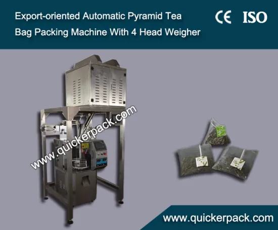 Woodruff  Tea PLA Pyramid Bag Packing Machine with Thread and Tag