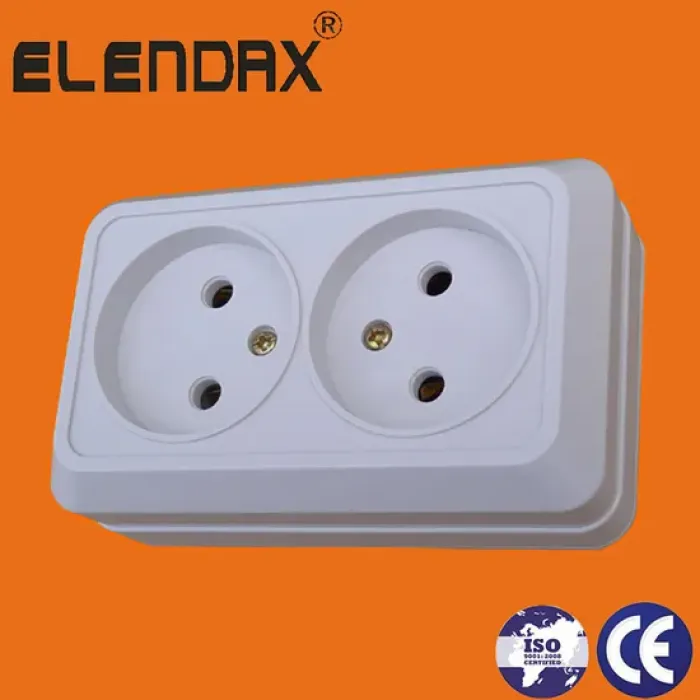 Soket Dinding Daya Terpasang di Permukaan Gaya Eropa (S1210)