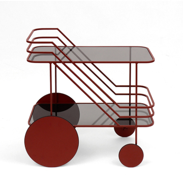 Gold-Colored Luxury Nordic Tea & Drinks Serving Trolley for Home Use