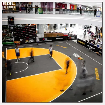 Removable Interlocking Tile Basketball Flooring FIBA 3x3
