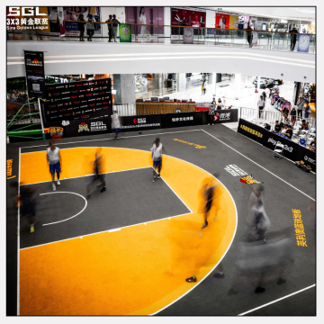 取り外し可能なインターロックタイルバスケットボールフローリングFIBA 3x3