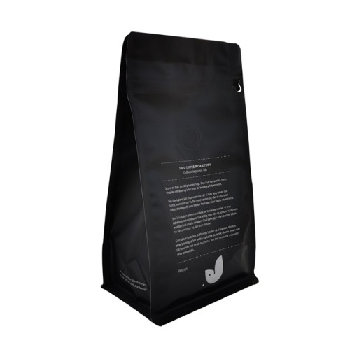 Compostable coffee bags with value and zipper