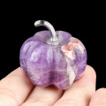 Amethyst 20MM Pumpkin Oranment for Home Office Decor Handmade Craved Vegetables fruits Stone Gifts