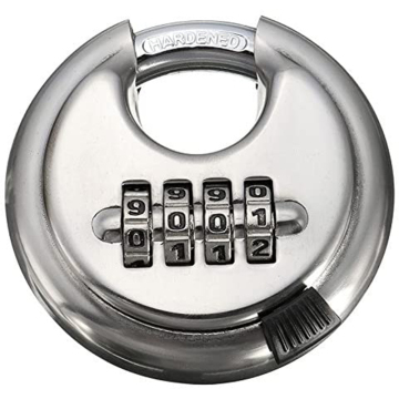 Heavy Duty Round Lock with Digit Combination and Shielded Shackle for Doors