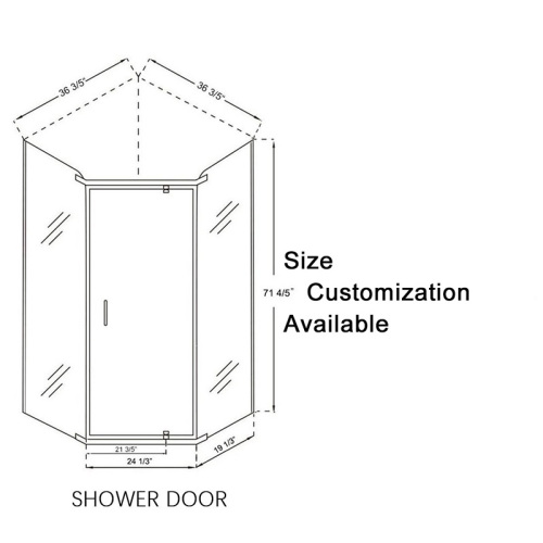 SALLY Neo-Angle Frosted Glass Shower Enclosure Pivoted Door