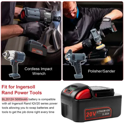 20V 5.0Ah BL2022 Battery for Ingersoll Rand IQV20 Power Tools