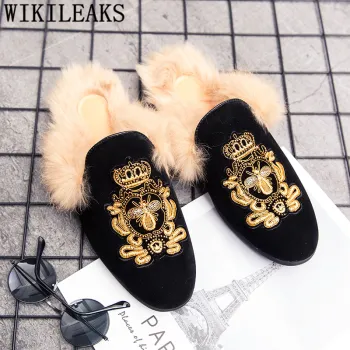 Mules Black Suede Shoes Men Half Shoes For Men Fashion Designer Shoes Men Luxury Zapatillas Hombre Casual Sepatu Slip On Pria